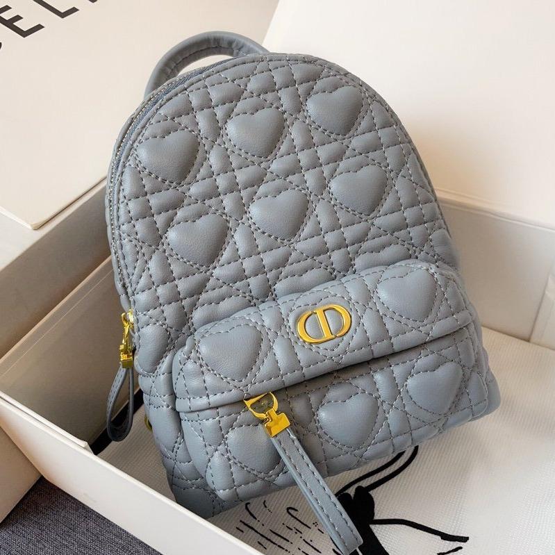 DIOR SMALL BACKPACK CLOUD BLUE CANNAGE LAMBSKIN