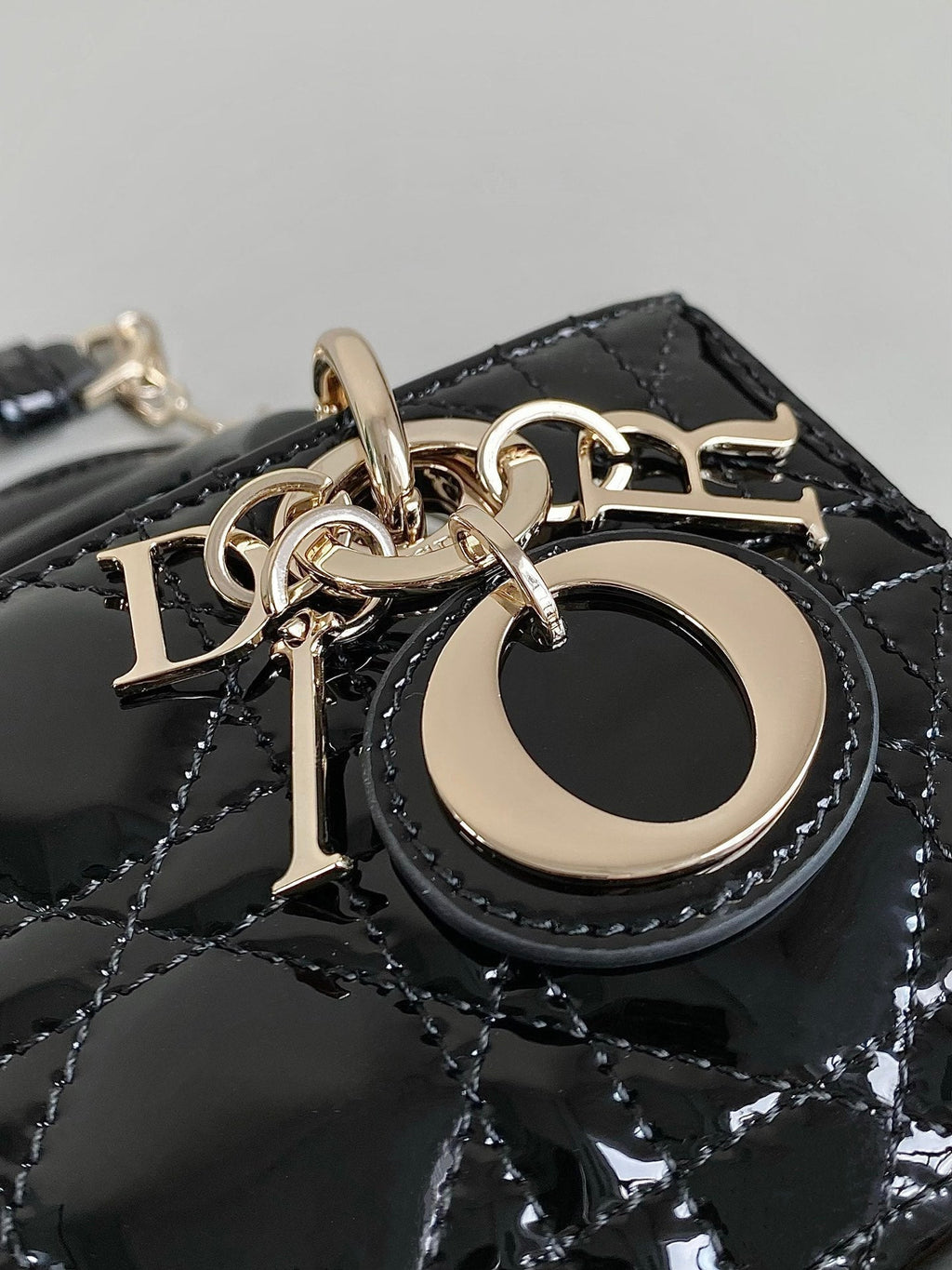DIOR MINI D-JOY BAG 17 IN BLACK LAMBSKIN
