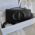 DIOR SIGNATURE CHAIN BAG 21 IN BLACK CALFSKIN